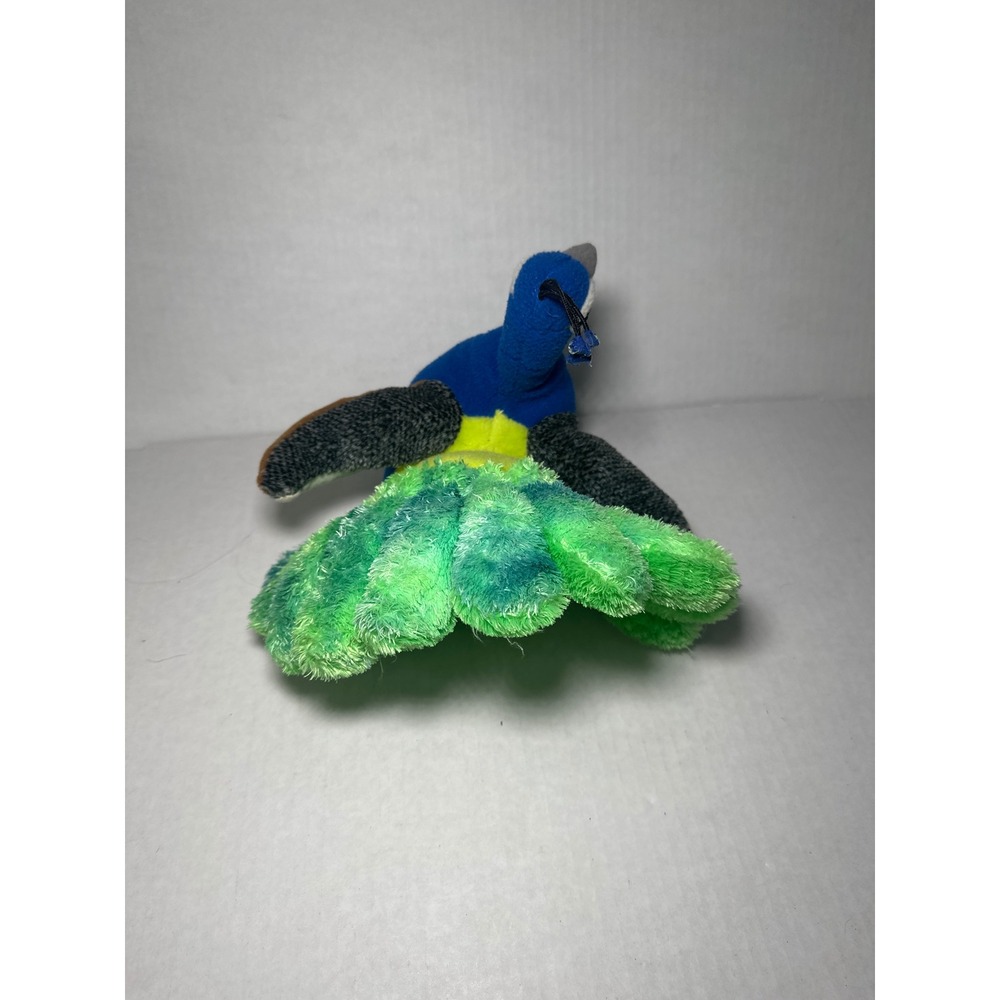 Wild Republic Peacock Plush Stuffed Animal Blue Green Bird 9 inch - Picture 2 of 4